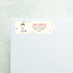 Minimalist Ice Cream Modern Colourful Vanilla Return Address Label