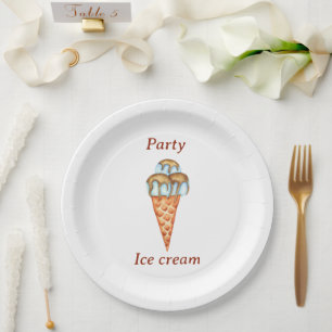 Minimalist Ice cream Party Paper Plate
