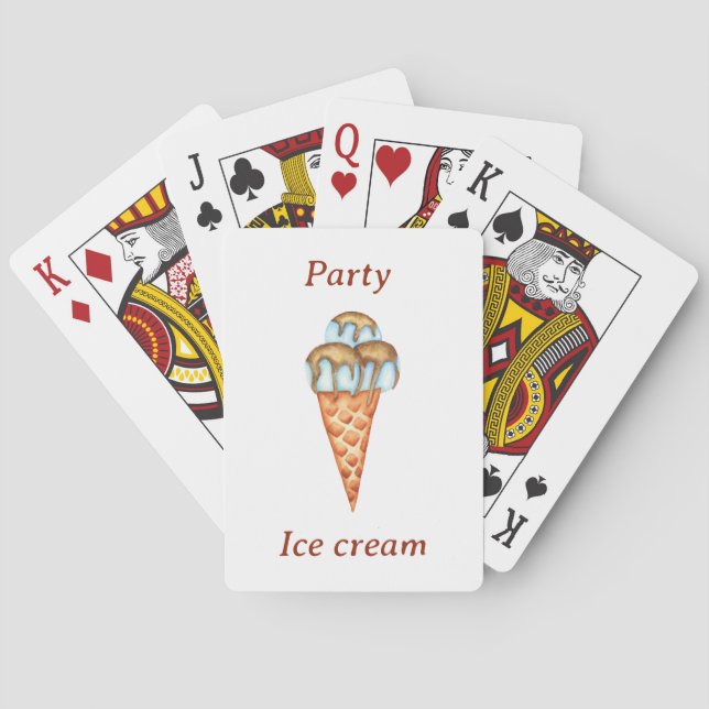 Minimalist Ice cream Party   Playing Cards (Back)