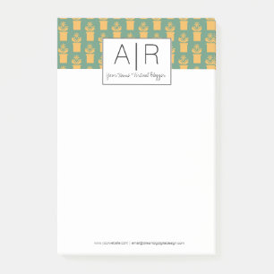 Minimalist Iconic Floral Initial Post-it Notes