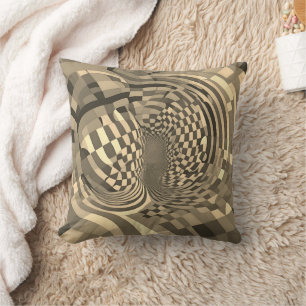 Minimalist Illusion: Twisting Chequerboard Pattern Cushion