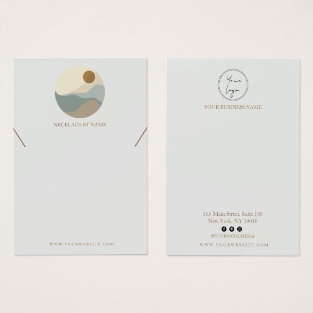 Minimalist Illustration Necklace Display Card (Front & Back)