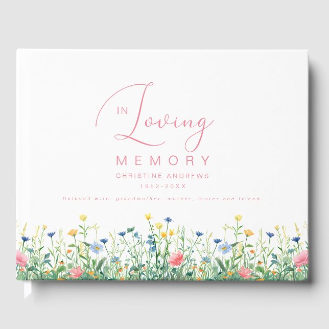 Minimalist In Loving Memory Funeral Guest Book (Front)