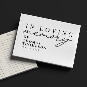 Minimalist In Loving Memory Funeral Guest Book