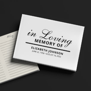Minimalist In Loving Memory Funeral  Guest Book
