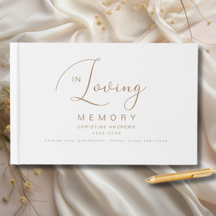 Minimalist In Loving Memory Funeral Guest Book