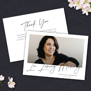 Minimalist In Loving Memory Memorial Photo Card