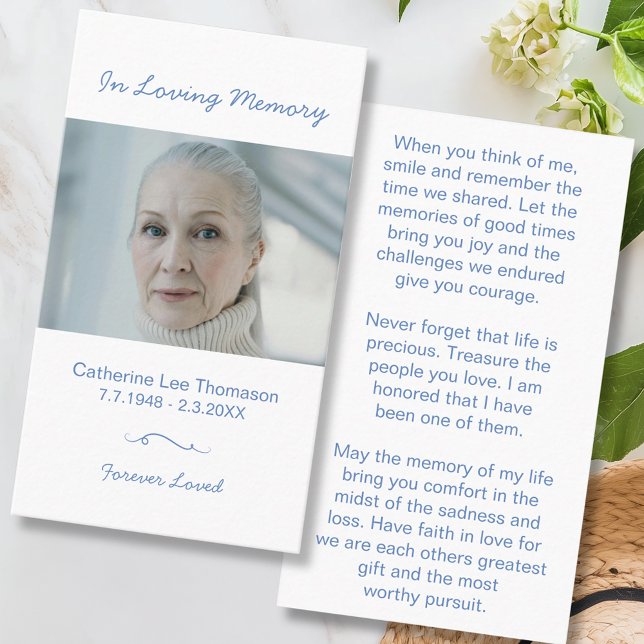Minimalist In Loving Memory Photo Prayer Card (Minimalist In Loving Memory Photo Prayer Card
)