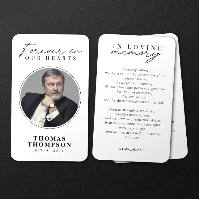 Minimalist In Loving Memory Prayer Photo Card (Creator Uploaded)
