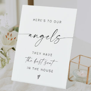 Minimalist In Loving Memory Sign, Wedding Memorial Pedestal Sign