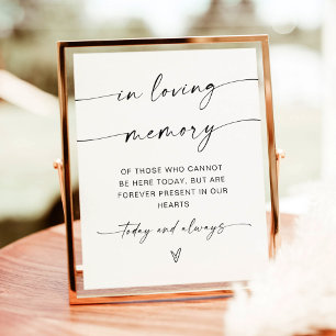 Minimalist In Loving Memory Sign   Wedding Sign