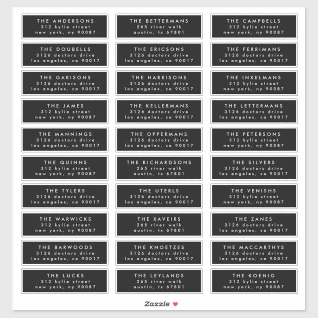 MINIMALIST individual wedding guest address (Sheet)