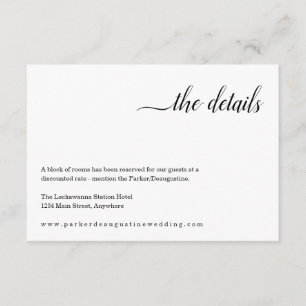 Minimalist Information / Details Enclosure Card