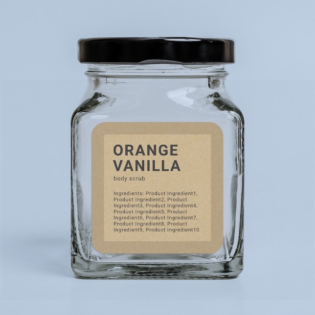 Minimalist Ingredients Border Kraft Label (Creator Uploaded)