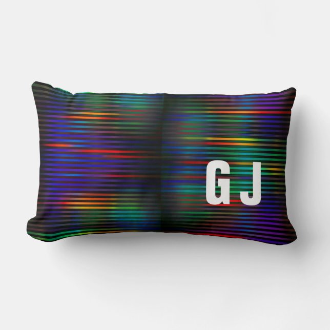 Minimalist Initialised Colourful Design Lumbar Pil Cushion (Front)