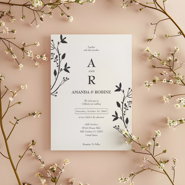 Minimalist Initials Wedding Invitation (Creator Uploaded)