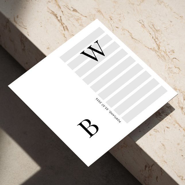 Minimalist Initials Wedding Napkins | Accent Lines (Minimalist Initials Wedding Napkins | Accent Lines)