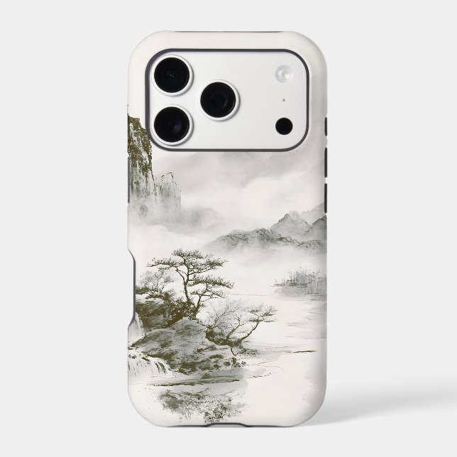Minimalist Ink Misty Zen Mountain Landscape (Back)