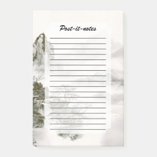 Minimalist Ink Misty Zen Mountain Landscape Post-it Notes