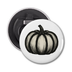 Minimalist Ink Pumpkin – Autumn Harvest Art on Bottle Opener