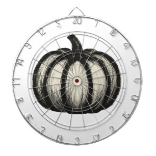 Minimalist Ink Pumpkin – Autumn Harvest Art on Dartboard