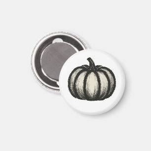 Minimalist Ink Pumpkin – Autumn Harvest Art on Magnet