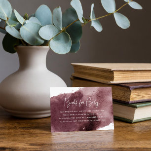 Minimalist Ink Wash Baby Shower Book Request Card