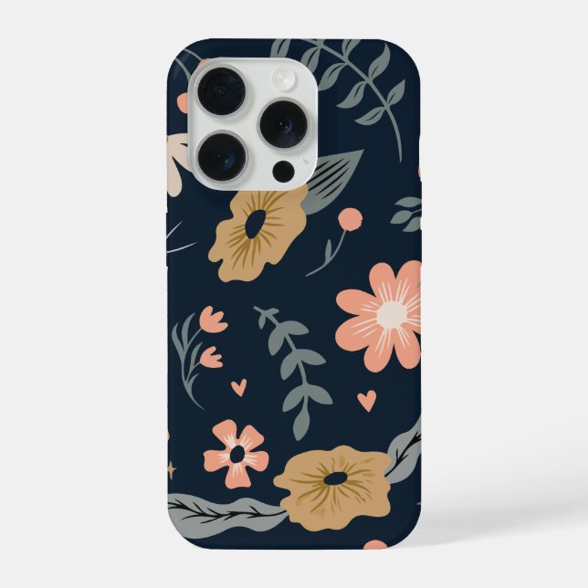 Minimalist insect and flower iPhone case (Back)