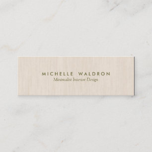 Minimalist Interior Designer Simple Wood LooK Mini Business Card