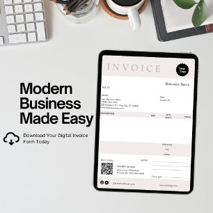 Minimalist Invoice Sales Receipt Small Business Card