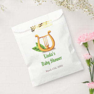 Minimalist Irish Golden Harp Neutral Baby Shower Favour Bag