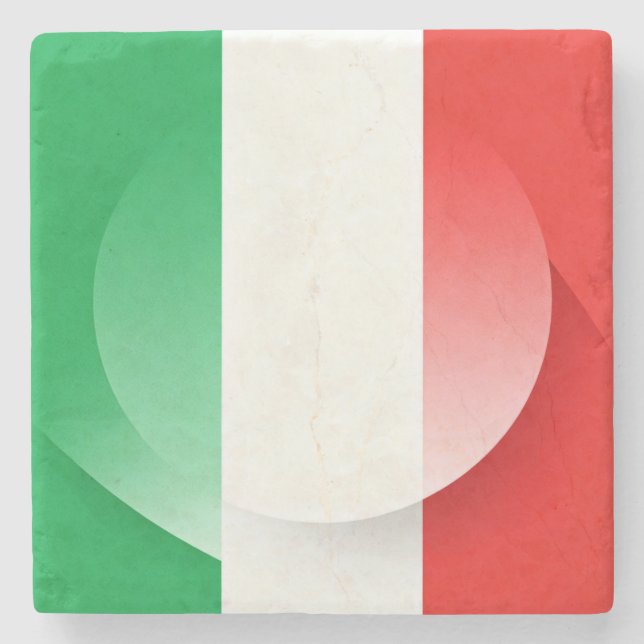 Minimalist Italian Flag Coaster (Front)