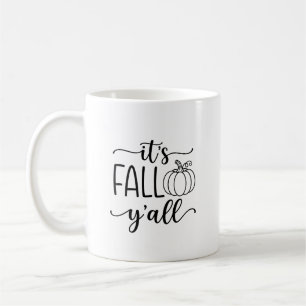 Minimalist It's Fall Y'all Pumpkin Script Coffee Mug