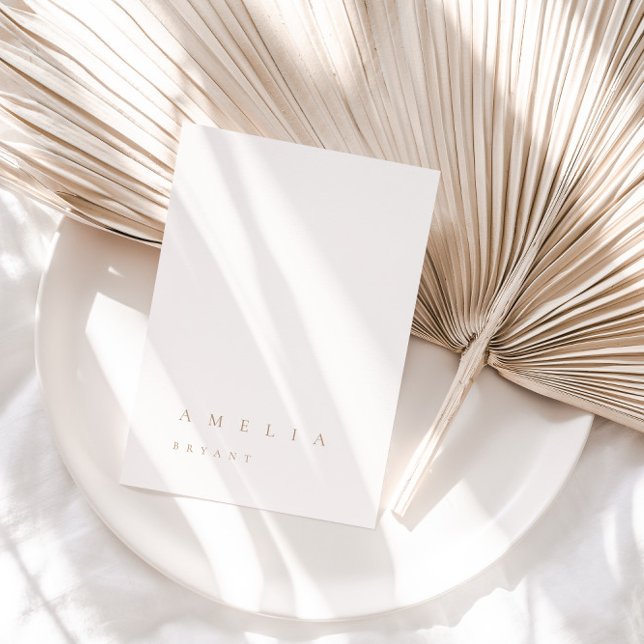 Minimalist Ivory & Beige Guest Name Place Card (Creator Uploaded)