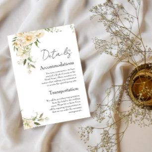 Minimalist Ivory Bliss Wedding Details Enclosure Card