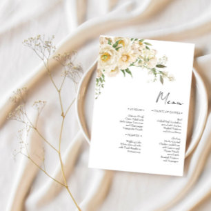 Minimalist Ivory Bliss Wedding Menu