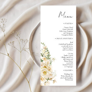 Minimalist Ivory Bliss Wedding Menu