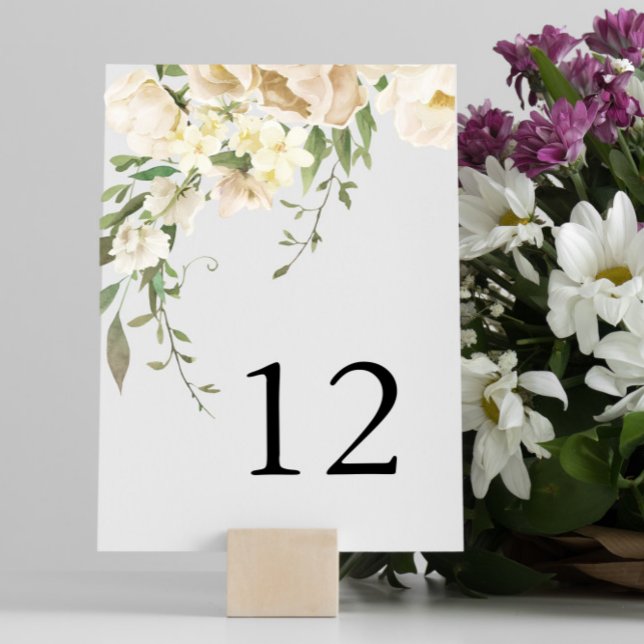 Minimalist Ivory Bliss Wedding Table Number (Creator Uploaded)