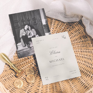 Minimalist Ivory Editorial Wedding Save The Date