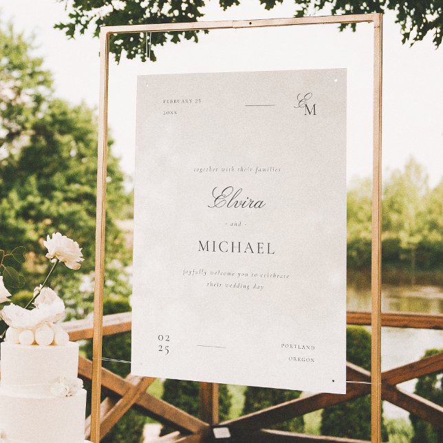 Minimalist Ivory Editorial Wedding Welcome Poster (Creator Uploaded)
