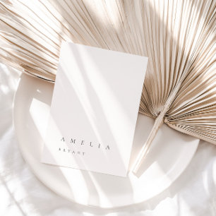 Minimalist Ivory Guest Name Place Card