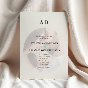Minimalist Ivory Photo Editorial Wedding Invitation