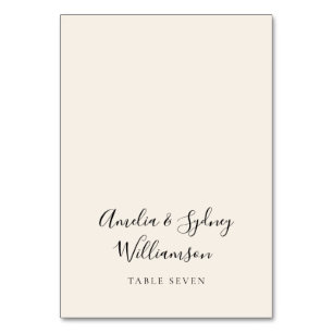 Minimalist Ivory Script Custom Name Place Card