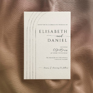 Minimalist ivory Wedding Invitation