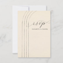 Minimalist ivory Wedding RSVP Card
