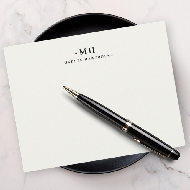 Minimalist Ivory White Simple Elegant Monogram Card (Creator Uploaded)