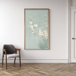 Minimalist Japandi Floral Wall Art Print