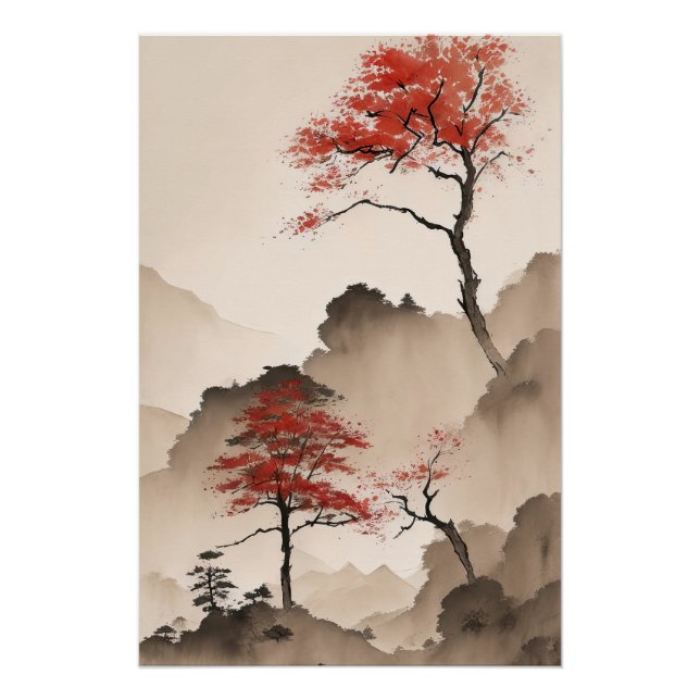 Minimalist Japanese Coastline Poster (Front)