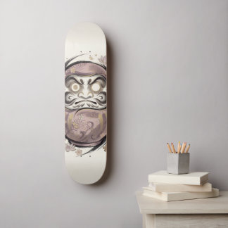 Minimalist Japanese Daruma | Zen Kintsugi  Skateboard