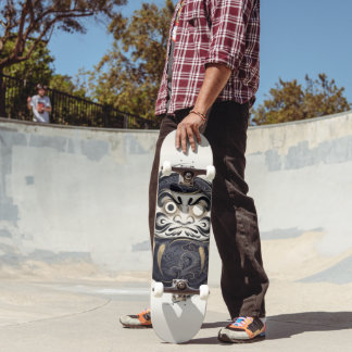 Minimalist Japanese Daruma | Zen Kintsugi  Skateboard